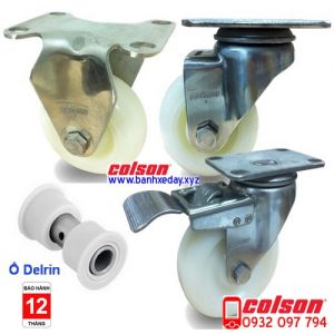 Bánh xe đẩy nhựa pa càng inox 304 Colson Mỹ