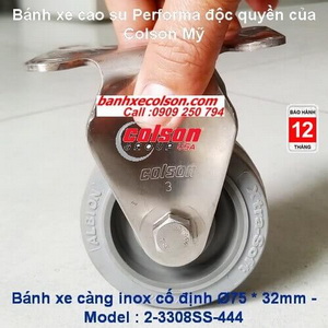 Bánh xe cao su chịu lực 90kg d75 càng inox 304 Colson Mỹ