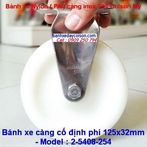 Bánh xe nhựa chịu lực trên 100kg càng inox phi 125 Colson Mỹ