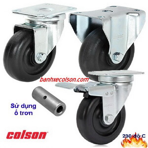 Bánh xe chịu nhiệt 230 độ C Colson Mỹ càng mạ kẽm