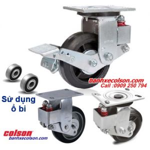 Bánh xe đẩy giảm sốc cao su lõi gang chịu tải Colson Mỹ